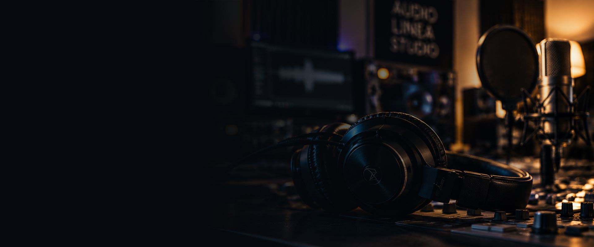 Micro et casque dans un studio d'enregistrement