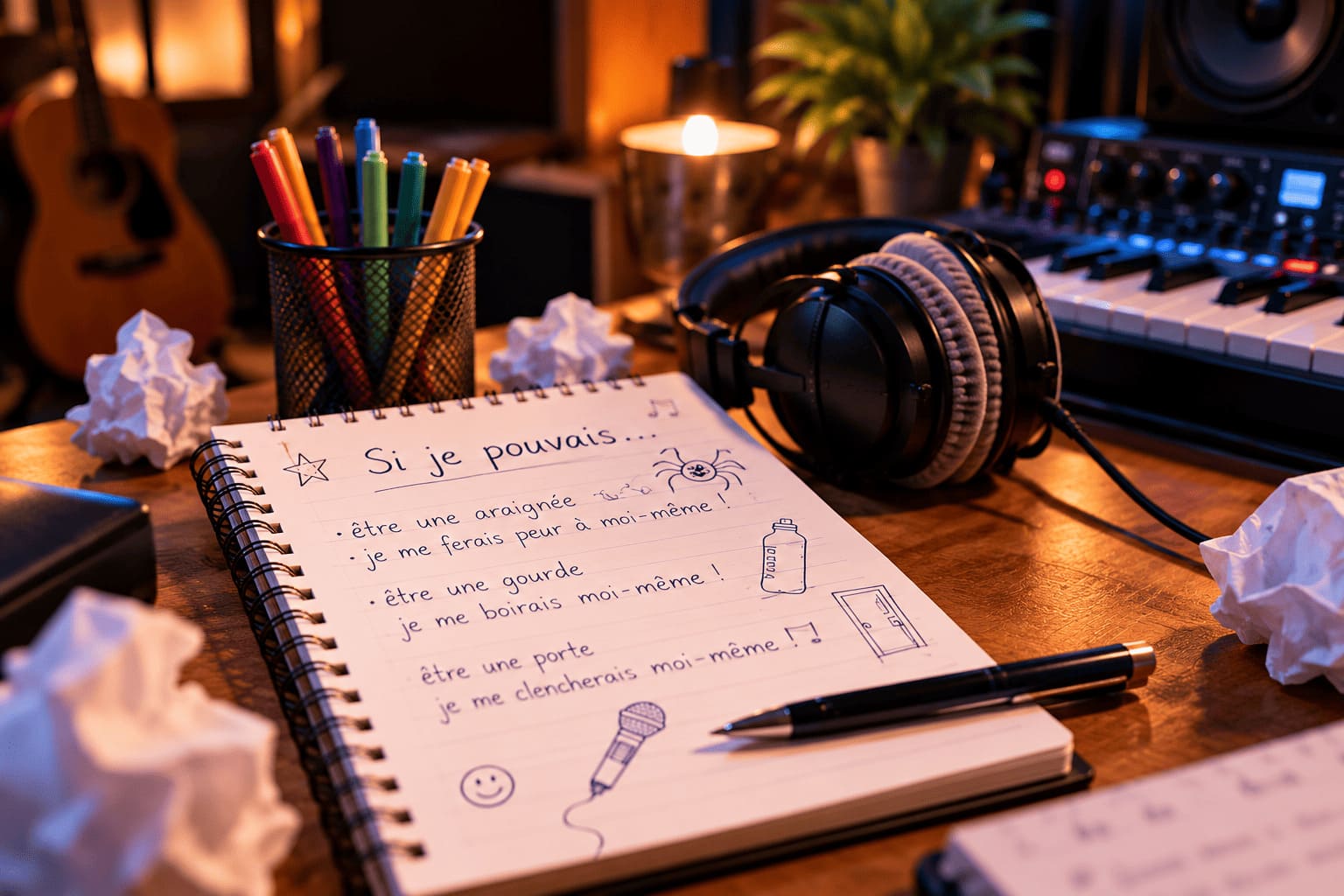 Carnet de création de paroles pour un atelier musical